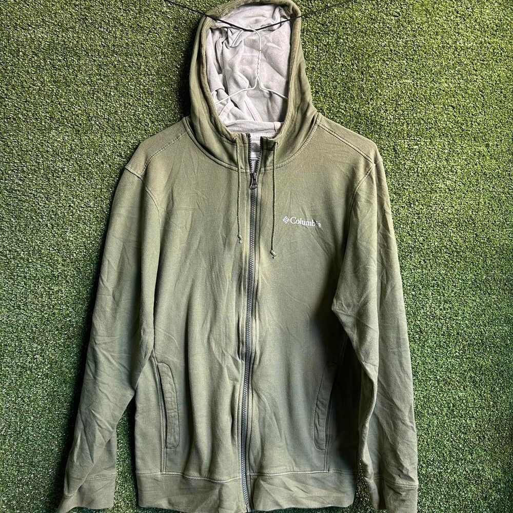 Columbia-sportswear Men's Green and Khaki Hoodie